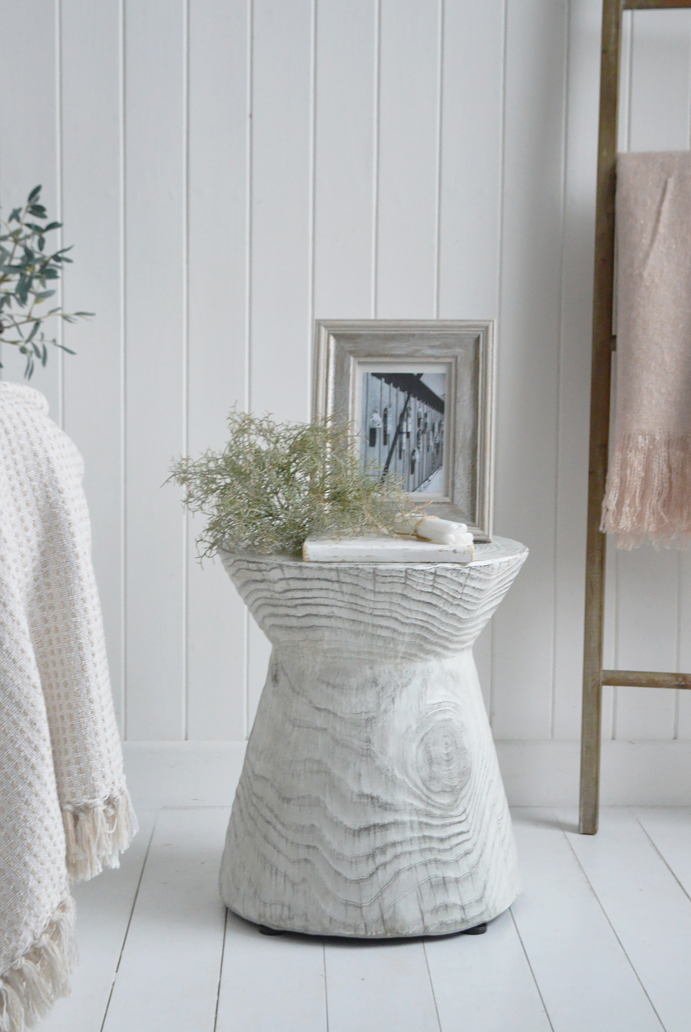 Bring effortless coastal charm to your interiors with the Whitehaven Table from The White Lighthouse.